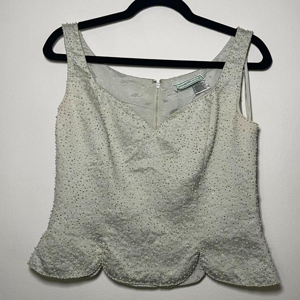 Vintage 80s cardiere et cie beaded top